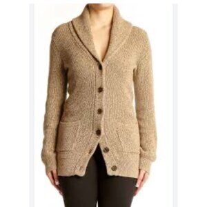 Lauren Ralph lauren womens cardigan Beige Cotton Shawl Collar size M cotton